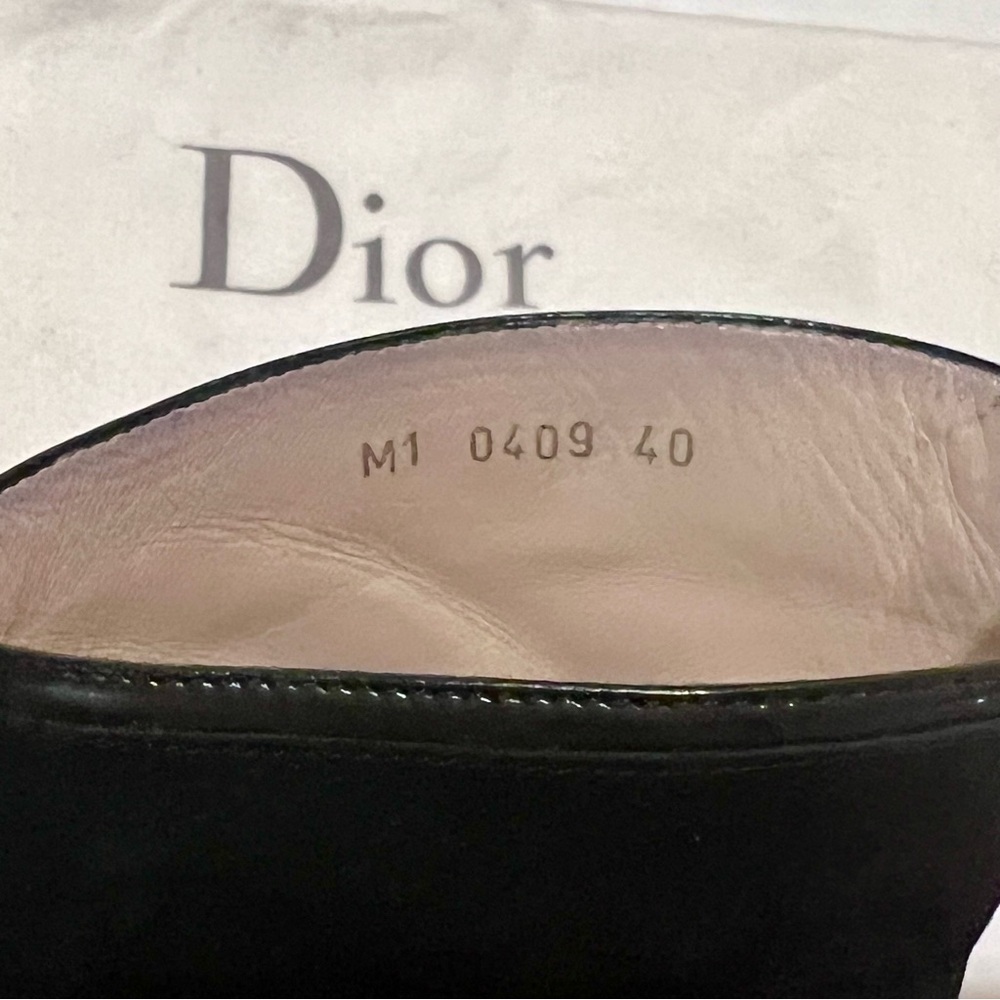 Dior Graphic Suede/Patent Leather Black Ankle Boots Size 40 - Picture 8 of 17